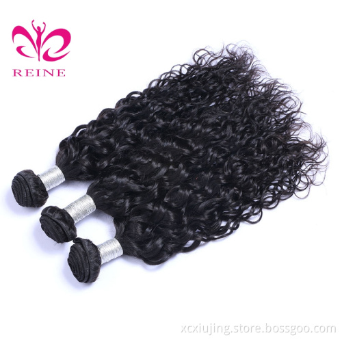 REINE Hair Water Wave Bundles With Closure Brazilian Hair Weave Bundles With Closure Remy Human Hair 3 Bundles With Closure